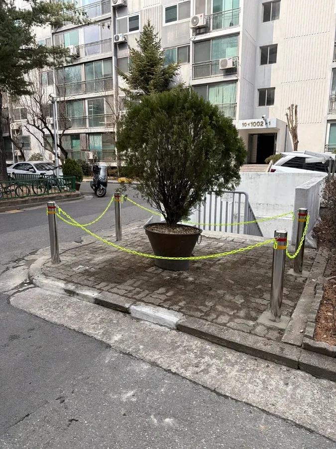분당 단지 내 조경 보호 주차볼라드